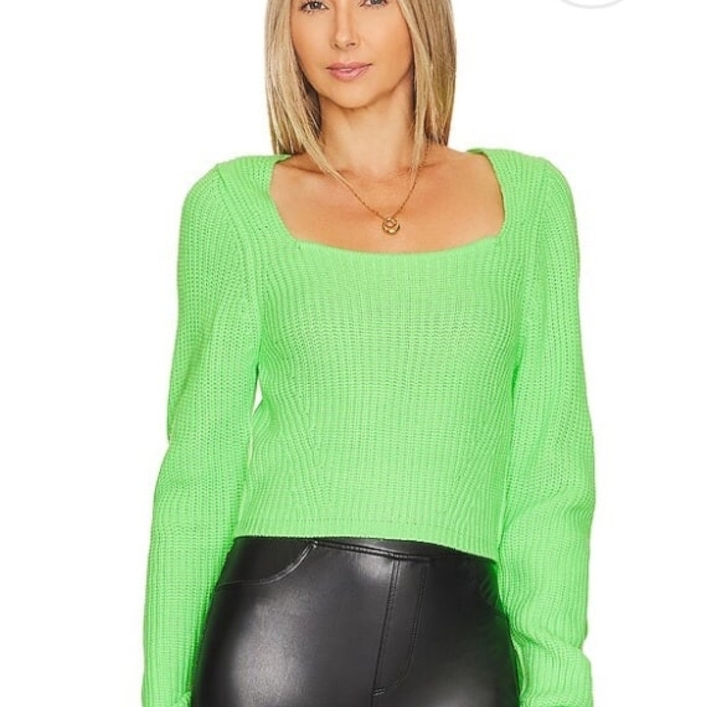NWT Steve‎ Madden Neon Crop Knit Sweater | Bold Y2K Vibes Womens Size Large